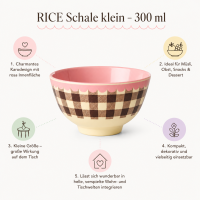 RICE Kleine Melaminschale Check Me Out braun rosa – 300 ml