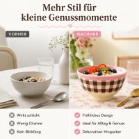 RICE Kleine Melaminschale Check Me Out braun rosa – 300 ml