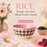 RICE Melaminschale „Check Me Out“ 700 ml – kariert in Rosa/Braun