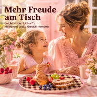 RICE Melaminteller „Check Me Out“ 30 x 21,5 cm – kariert in Rosa/Braun