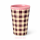 RICE Melaminbecher „Check Me Out“ 400 ml – kariert in Rosa/Braun