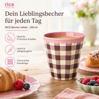 RICE Melaminbecher „Check Me Out“ 250 ml – kariert in Rosa/Braun