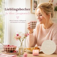 RICE Melaminbecher „Check Me Out“ 250 ml – kariert in Rosa/Braun