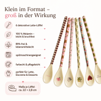 RICE Melamin Latte-Löffel Bon Vivant 6er Set