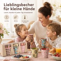 RICE Melaminbecher 6er Set Bon Vivant Design – 250 ml, bunt, BPA-frei & spülmaschinenfest