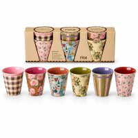 RICE Melaminbecher 6er Set Bon Vivant – kleine Becher 160 ml, BPA-frei & spülmaschinenfest