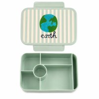 RICE Kunststoff Lunchbox mit 6 Fächern Earth Print...