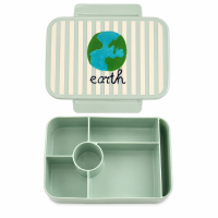 RICE Kunststoff Lunchbox mit 6 Fächern Earth Print...