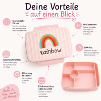 RICE Lunchbox Rainbow rosa mit 6 Fächern