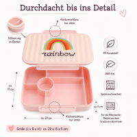 RICE Lunchbox Rainbow rosa mit 6 Fächern