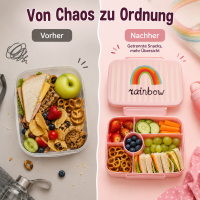 RICE Lunchbox Rainbow rosa mit 6 Fächern