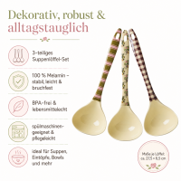 RICE Melamin Suppenlöffel Bon Vivant 3er Set