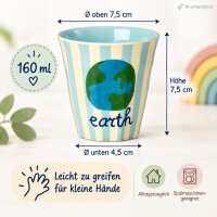 Kinderbecher Melamin 160ml Blau Himmelblau - 6er Set Kindergeschirr