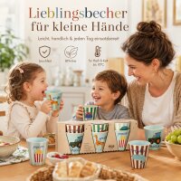 RICE Kids Melaminbecher 6er Set ABC Print Jungs – 160 ml, BPA-frei & spülmaschinenfest