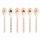 RICE Melamin Teelöffel 6er Set mit Herz Print – bunte Dessertlöffel 14 cm