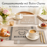 Bistrot Tischsets 2er Set – abwaschbare Platzsets 43 x 28 cm