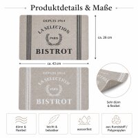 Bistrot Tischsets 2er Set – abwaschbare Platzsets 43 x 28 cm