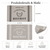 Bistrot Tischsets 2er Set – abwaschbare Platzsets 43 x 28 cm