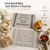 Bistrot Tischsets 2er Set – abwaschbare Platzsets 43 x 28 cm