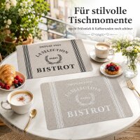 Bistrot Tischsets 2er Set – abwaschbare Platzsets 43 x 28 cm