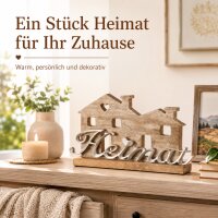 Boltze Home Holzaufsteller Heimat aus Mangoholz mit Metall-Schriftzug