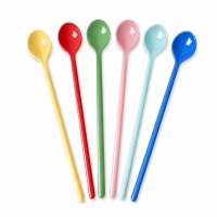 Latte Löffel Set 6er bunt lang für Kaffee & Dessert