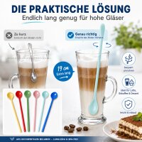 Latte Löffel Set 6er bunt lang für Kaffee & Dessert