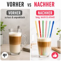 Latte Löffel Set 6er bunt lang für Kaffee & Dessert