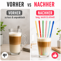 Latte Löffel Set 6er bunt lang für Kaffee & Dessert