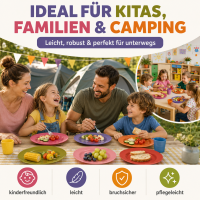 Melamin Teller Set 6er farbenfroh für Alltag & Outdoor