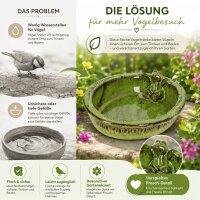 Vogeltränke Keramik oval mit Frosch für friedliche Gartenmomente