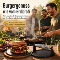 Hamburgerpresse Gusseisen mit Grillmuster für perfekte Burger
