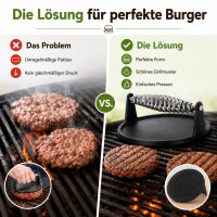 Hamburgerpresse Gusseisen mit Grillmuster für perfekte Burger