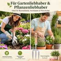 Handgabel Garten mit Holzgriff für präzise Beetpflege
