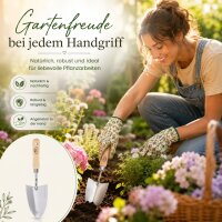 Blumenkelle Holzgriff mit Edelstahlblatt für leichtes Pflanzen