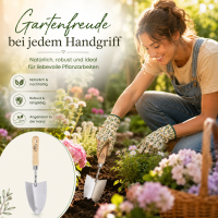 Blumenkelle Holzgriff mit Edelstahlblatt für leichtes Pflanzen