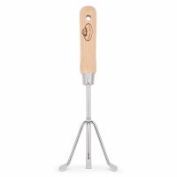 Handharke mit Holzgriff lang für präzise Beetpflege