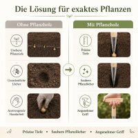Pflanzholz mit Tiefenmarkierungen für präzises Pflanzen