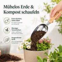 Kompostkelle mit tiefem Blatt für sauberes Umtopfen