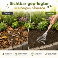 Handrechen mit Holzgriff für präzise Beetpflege