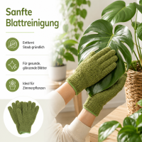 Pflanzenhandschuh zur Blattreinigung 1,6x22,8cm Grün Olivgrün Mikrofaser