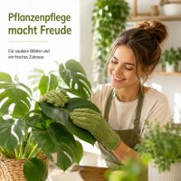 Pflanzenhandschuh zur Blattreinigung 1,6x22,8cm Grün Olivgrün Mikrofaser