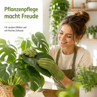 Pflanzenhandschuh zur Blattreinigung 1,6x22,8cm Grün Olivgrün Mikrofaser