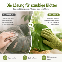 Pflanzenhandschuh zur Blattreinigung 1,6x22,8cm Grün Olivgrün Mikrofaser