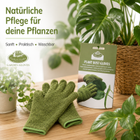 Pflanzenhandschuh zur Blattreinigung 1,6x22,8cm Grün Olivgrün Mikrofaser