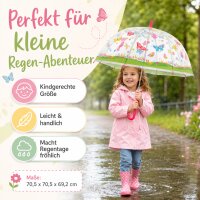 Kinderschirm transparent mit Schmetterlingen für mehr Spaß