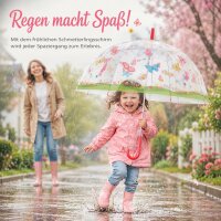 Kinderschirm transparent mit Schmetterlingen für mehr Spaß
