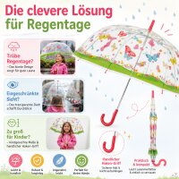 Kinderschirm transparent mit Schmetterlingen für mehr Spaß