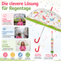 Kinderschirm transparent mit Schmetterlingen für mehr Spaß