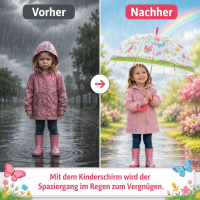 Kinderschirm transparent mit Schmetterlingen für mehr Spaß